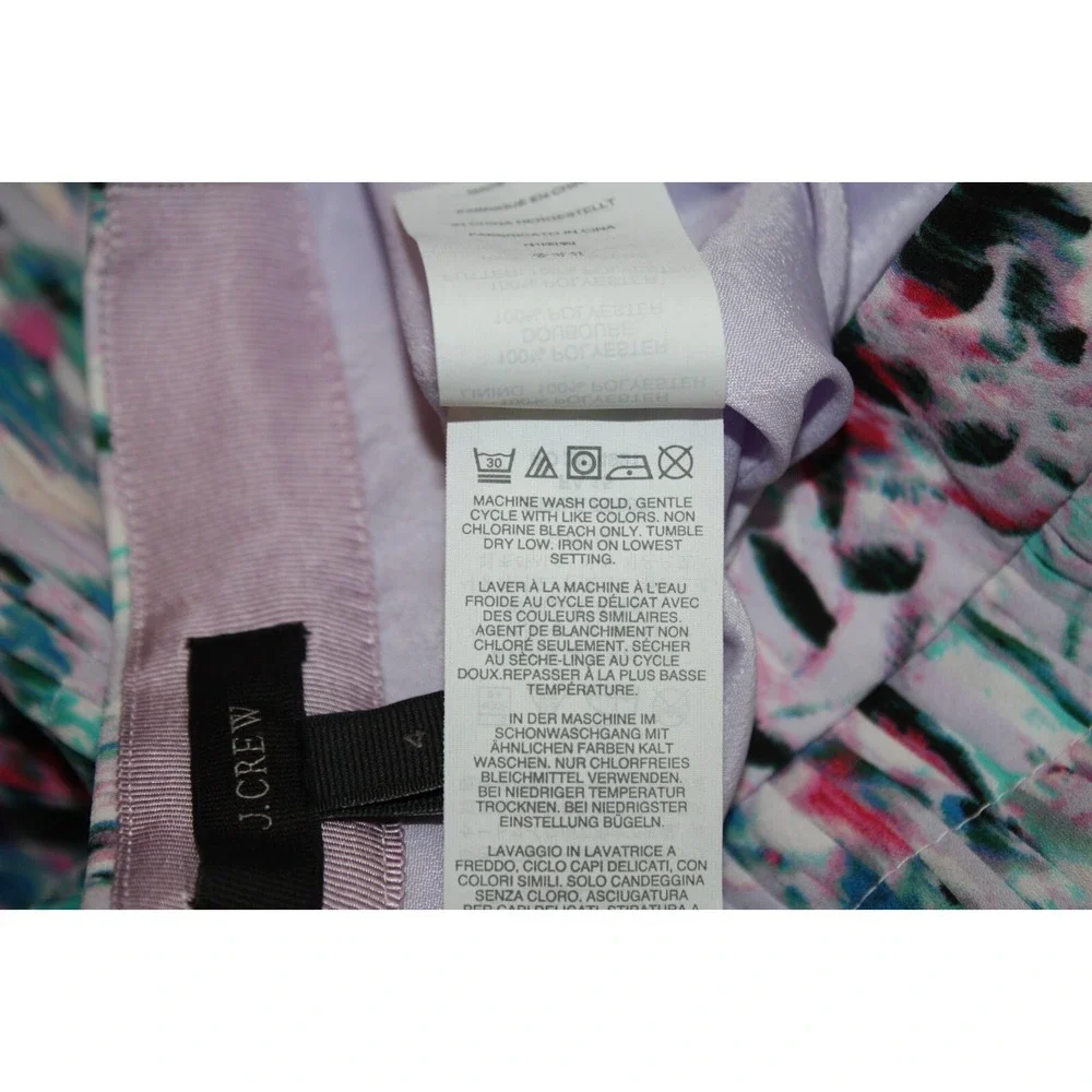 J.CREW Skirt Womens 4 Mulitcolor Tier Pleated Skater Mini Skirt Boho Fairy Paint